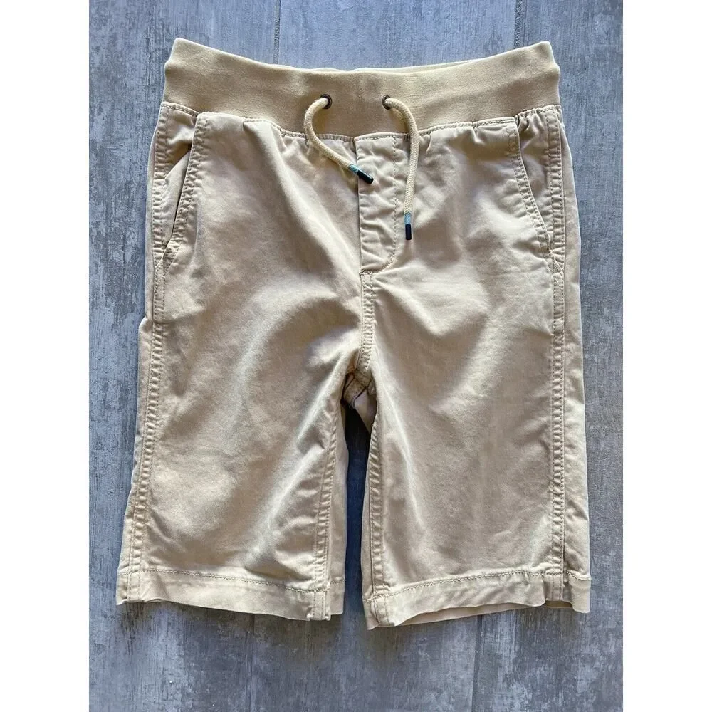 Gap Kids Boy Easy Pull On Shorts Khaki Tan Chino Everyday Casual L 10-11 Regular